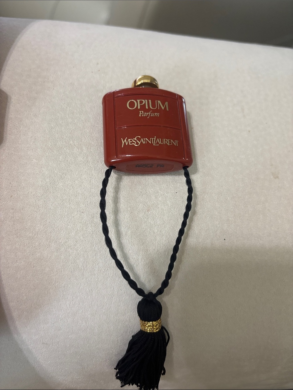 Yves Saint Laurent Opium Parfum Red Lacquer Bottle, black tassel, 3.5ml